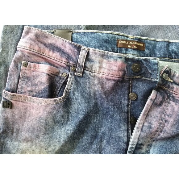 DANIELE ALESSANDRINI Men's Denim Jeans Pants Colorful Size 33 Straight Leg - Picture 7 of 10